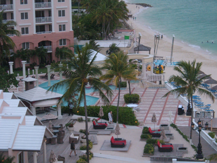 aerial view of beach hotel